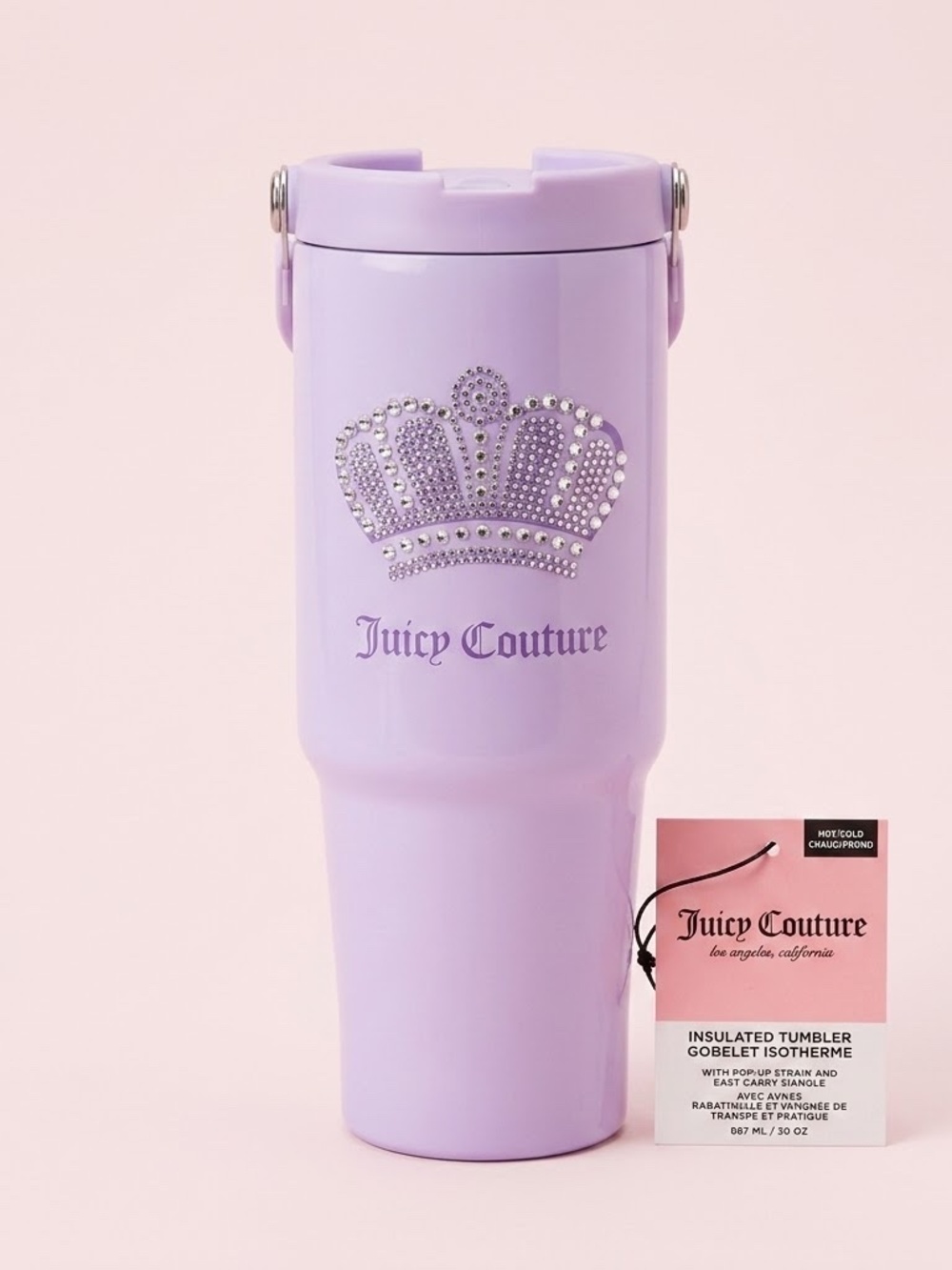 NWT Juicy Couture Lavender Rhinestone Crown Tumbler